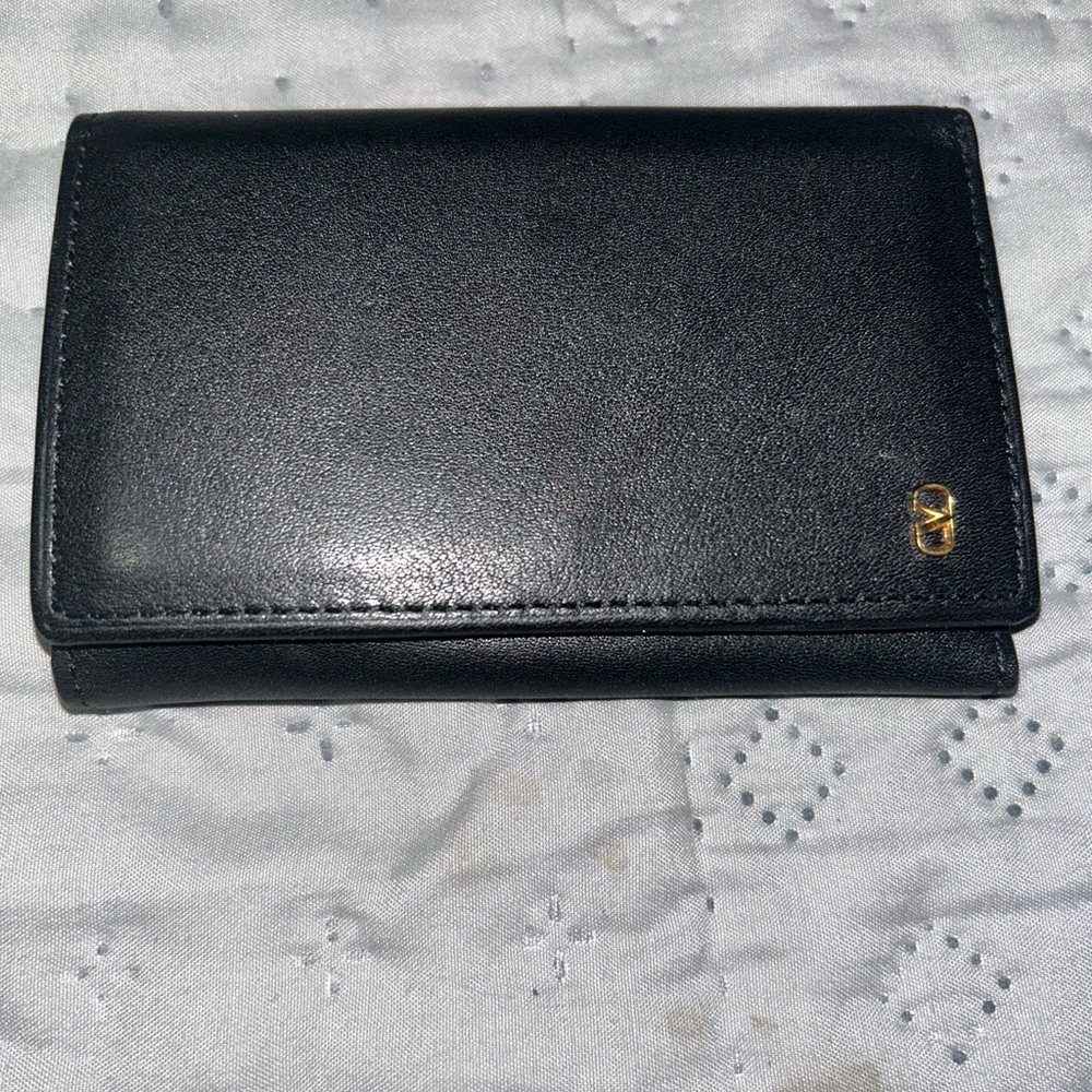 Valentino Garavani Black Leather 6 ring Key Holder Wallet Case